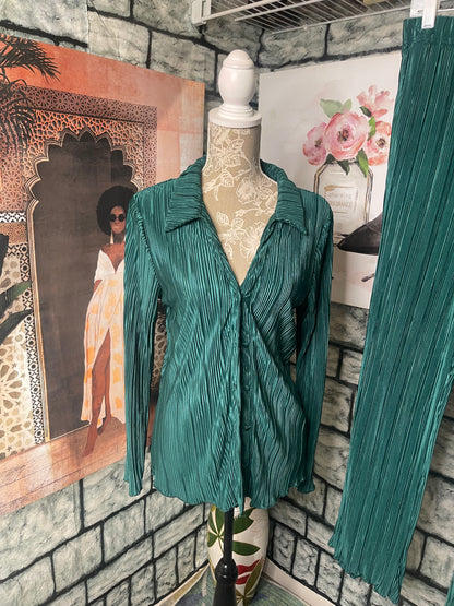 Madison + Hudson Green 2 piece Pants set Women sz Large