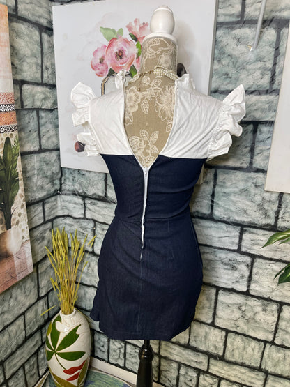Miss8 Blue Denim Dress Women sz Small