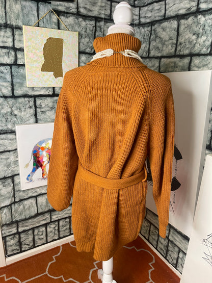 Zenana Orange Sweater Dress Women sz XL