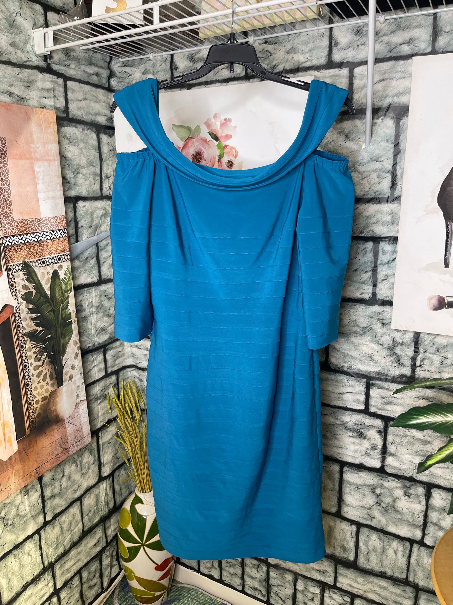 NEW Adrianna Papell Blue Dress Women sz 16