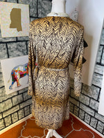 August Silk Brown Dress Women sz Medium