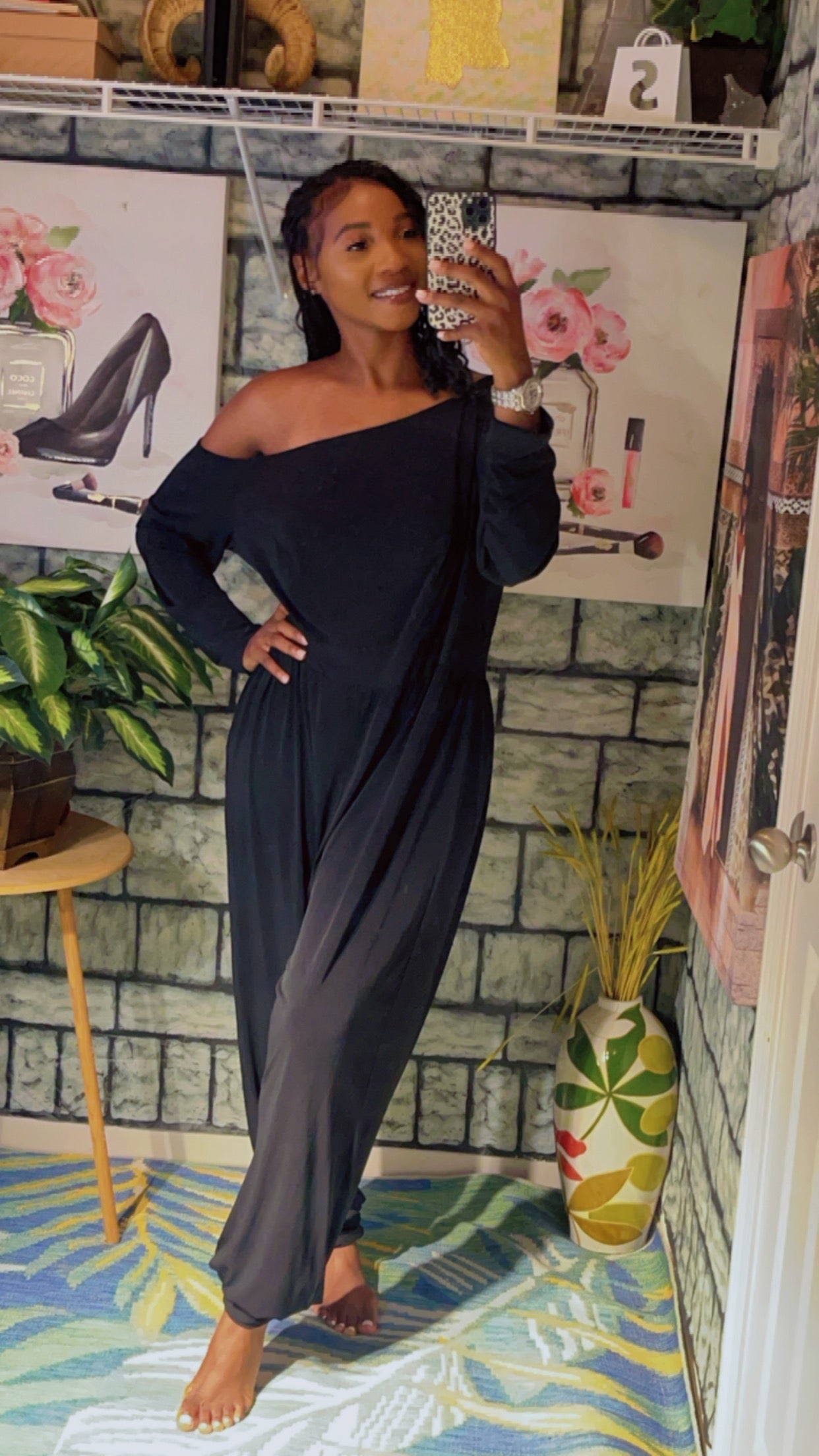 Monif C. Black Jumpsuit Women sz 1XL