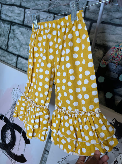 Natalie Yellow White Polka Dot Pants Girls sz 2T