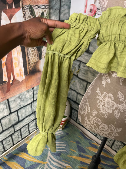 Shein Green Crop Blouse Women sz Small