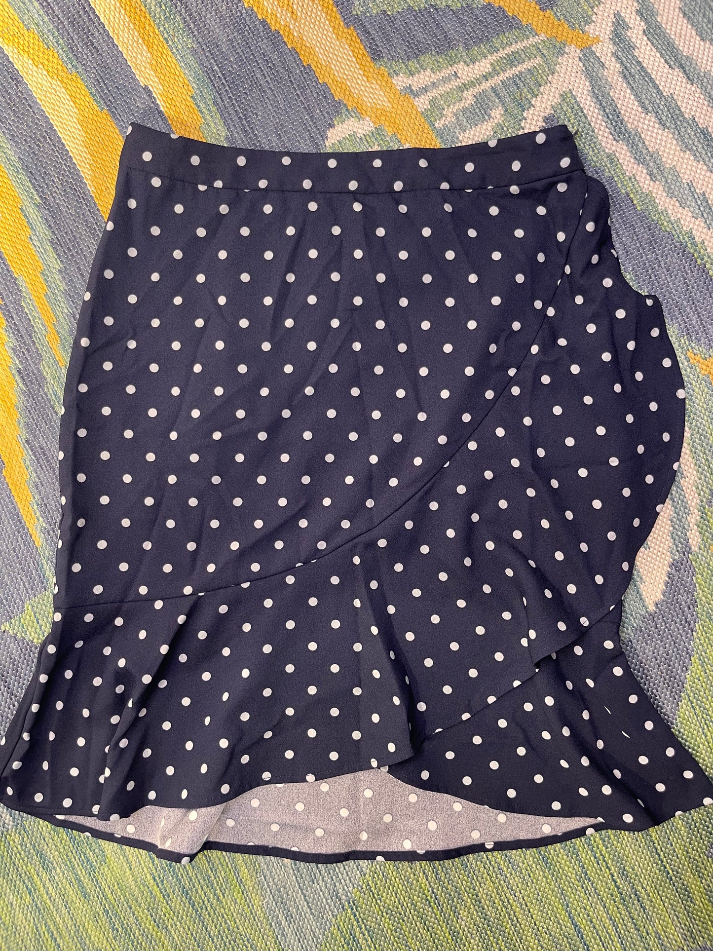 Banana Republic Blue Polka Dot Skirt Women sz 6