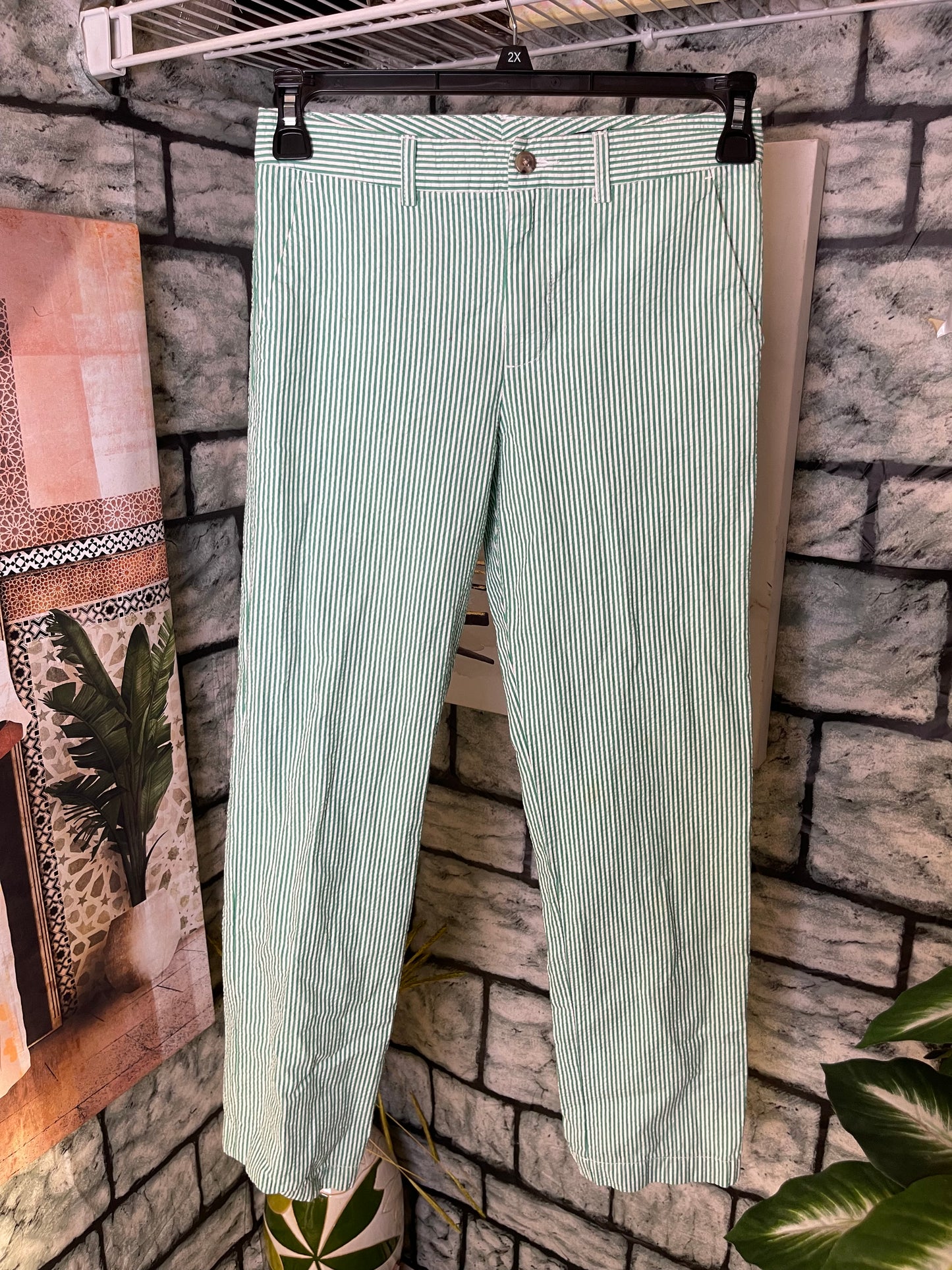 Ralph Lauren Polo Pants Green White Boys sz 16