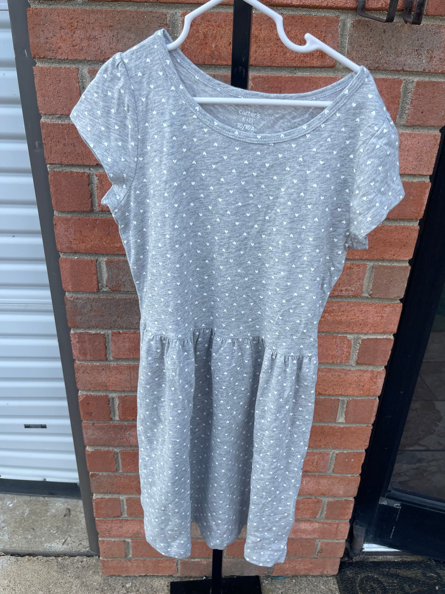 Carter's Gray Heart Dress Girls sz 10