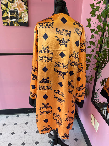 “MCM” cover / duster orange women sz Fits up to 2XL