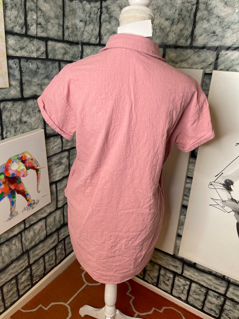 Zeagoo Pink Shirt Dress Women sz Medium