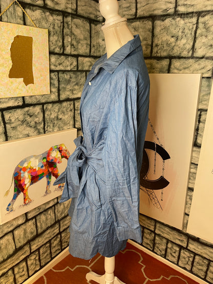 Blue Button Dress Women sz Large