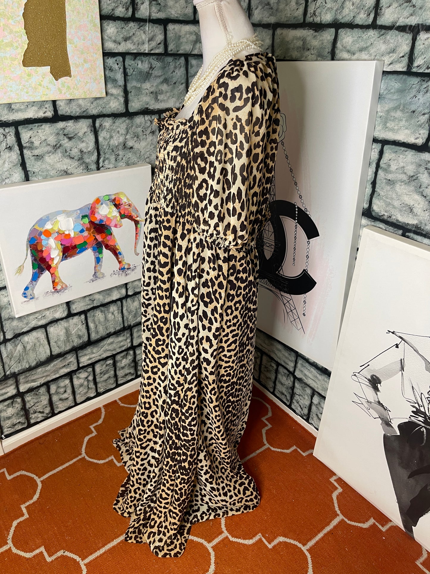 NEW Asos Brown Print Dress Women sz 14 & 18