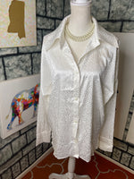 Mazik white button blouse women sz Large
