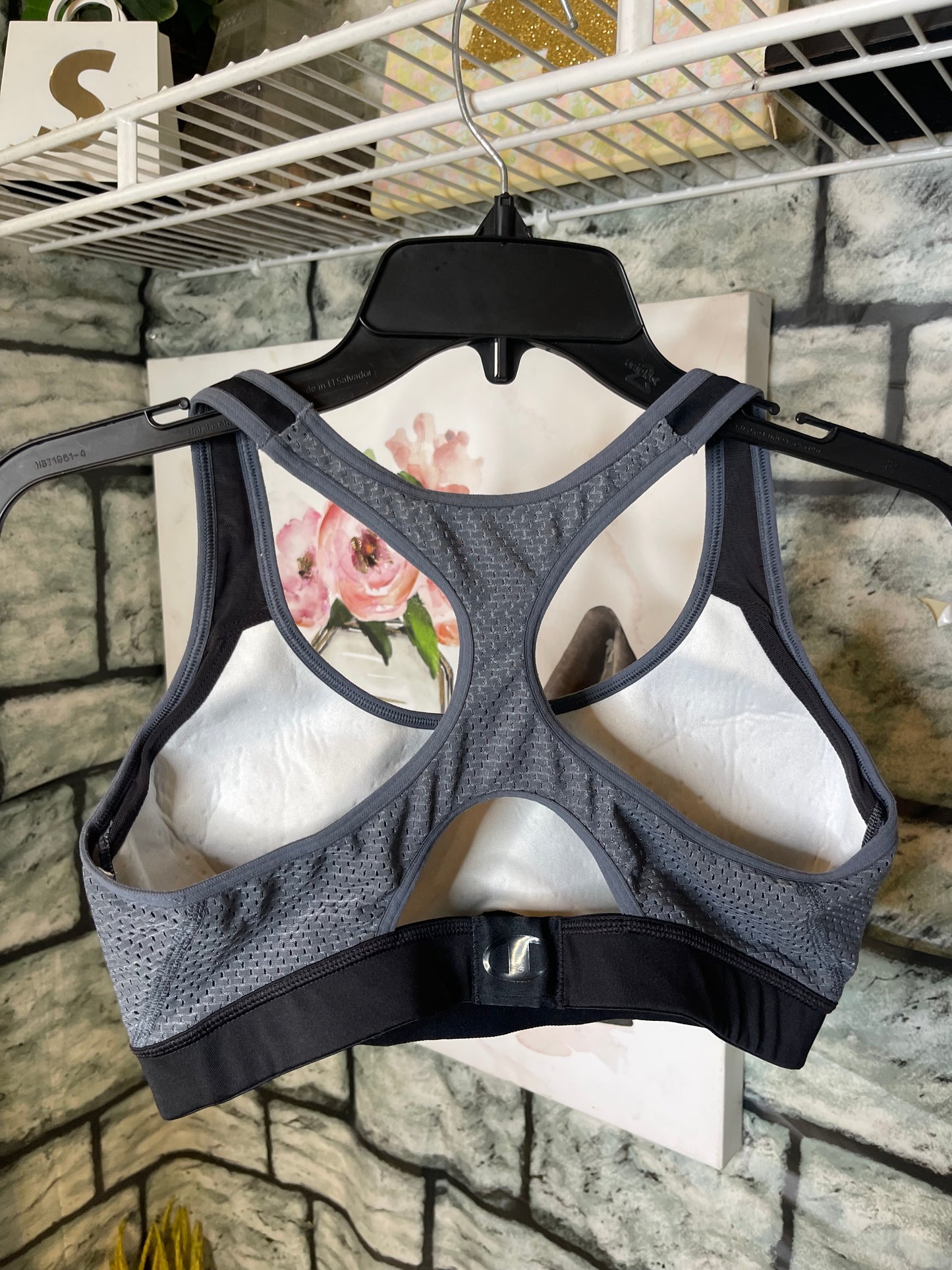 Champion Black Gray Sports Bra Women sz Medium
