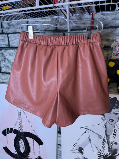 NEW A New Day Brown Faux Leather Shorts Women sz XS (Can fit a Small)