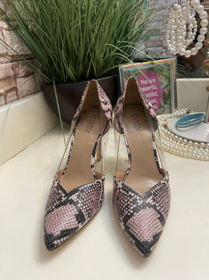 Abound Brown Print Heels Women sz 7