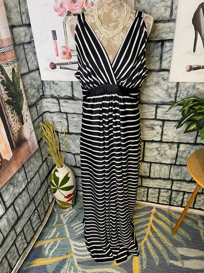 Metaphor Black White Dress Women sz XL