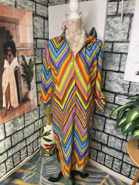 Live 4 Truth Colorful Button Dress Women sz Small