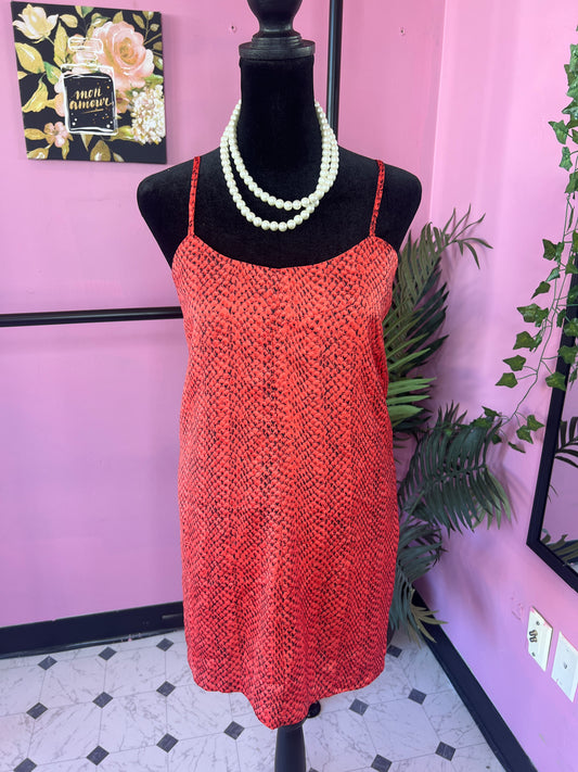 Buddy Love Red Black Print Dress Women sz XS (can fit a small)