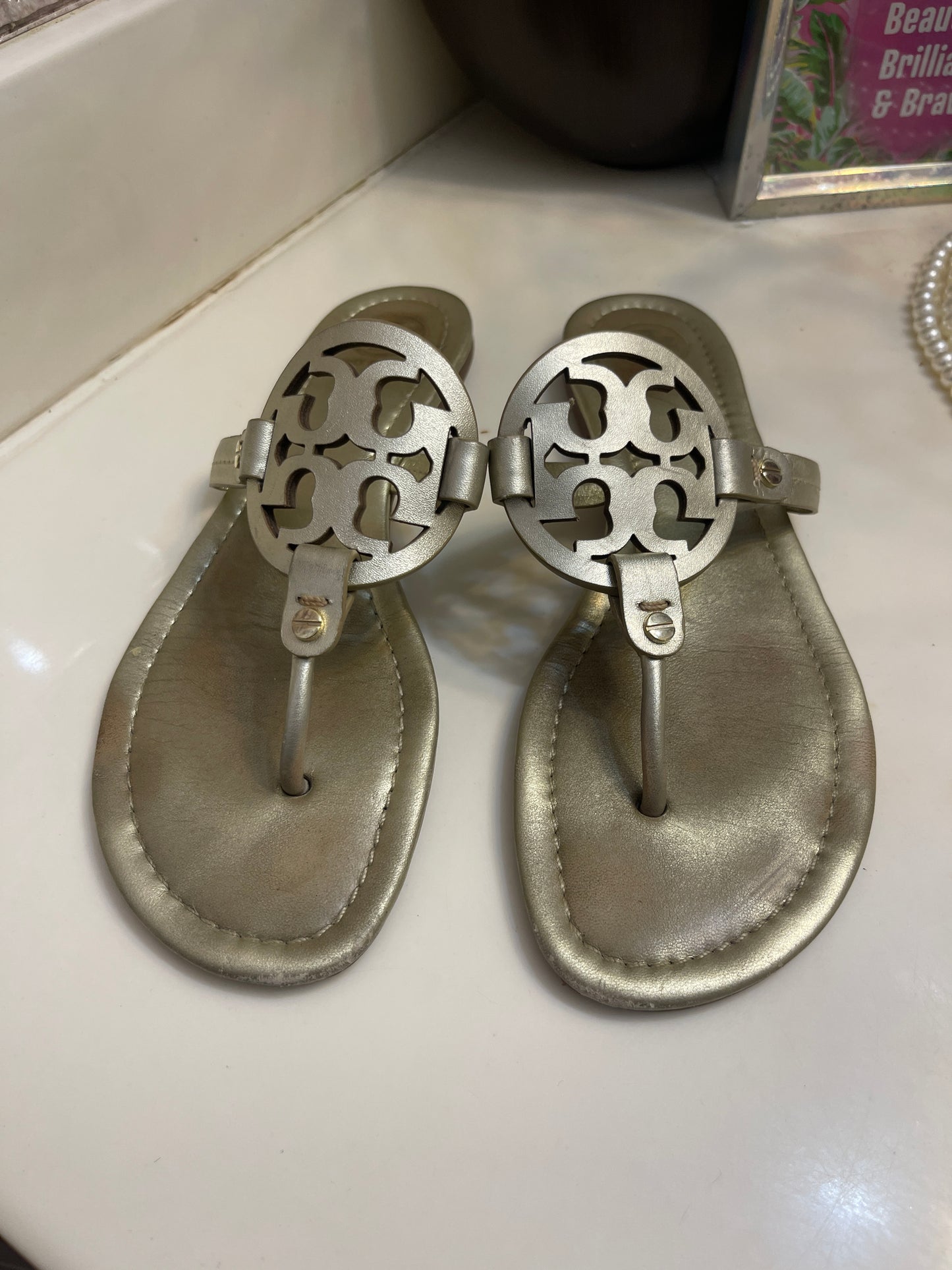 Tory Burch Silver Women sz 8