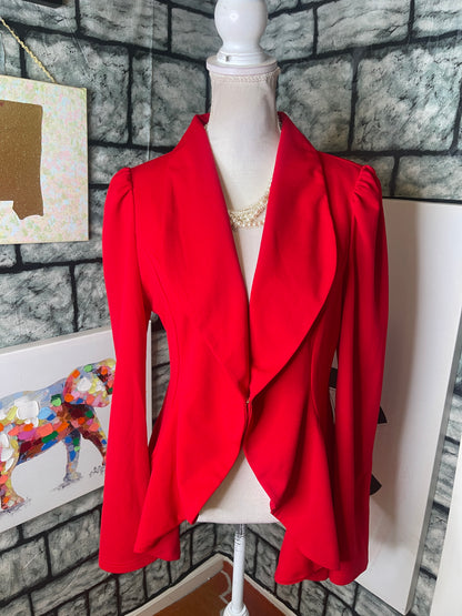 NEW Shein Red Blazer Blouse Women sz Large