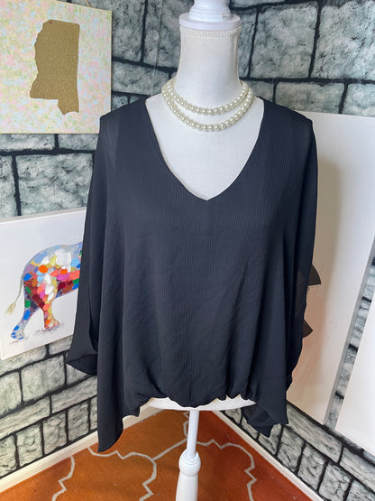 Tyche Black Blouse Women sz Small