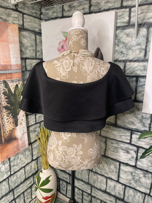 Black Bead Black Blouse Women sz Small