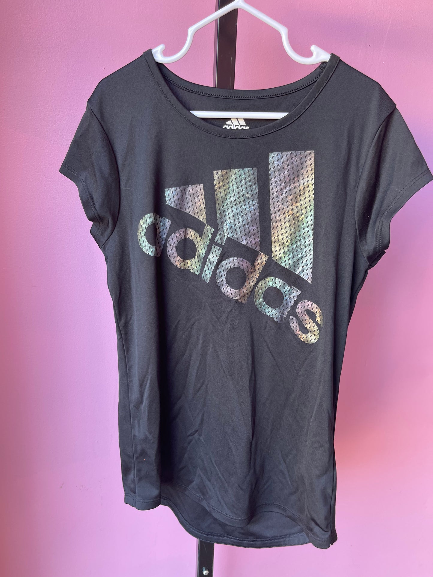 Adidas Black Shirt Girls sz Medium 10/12