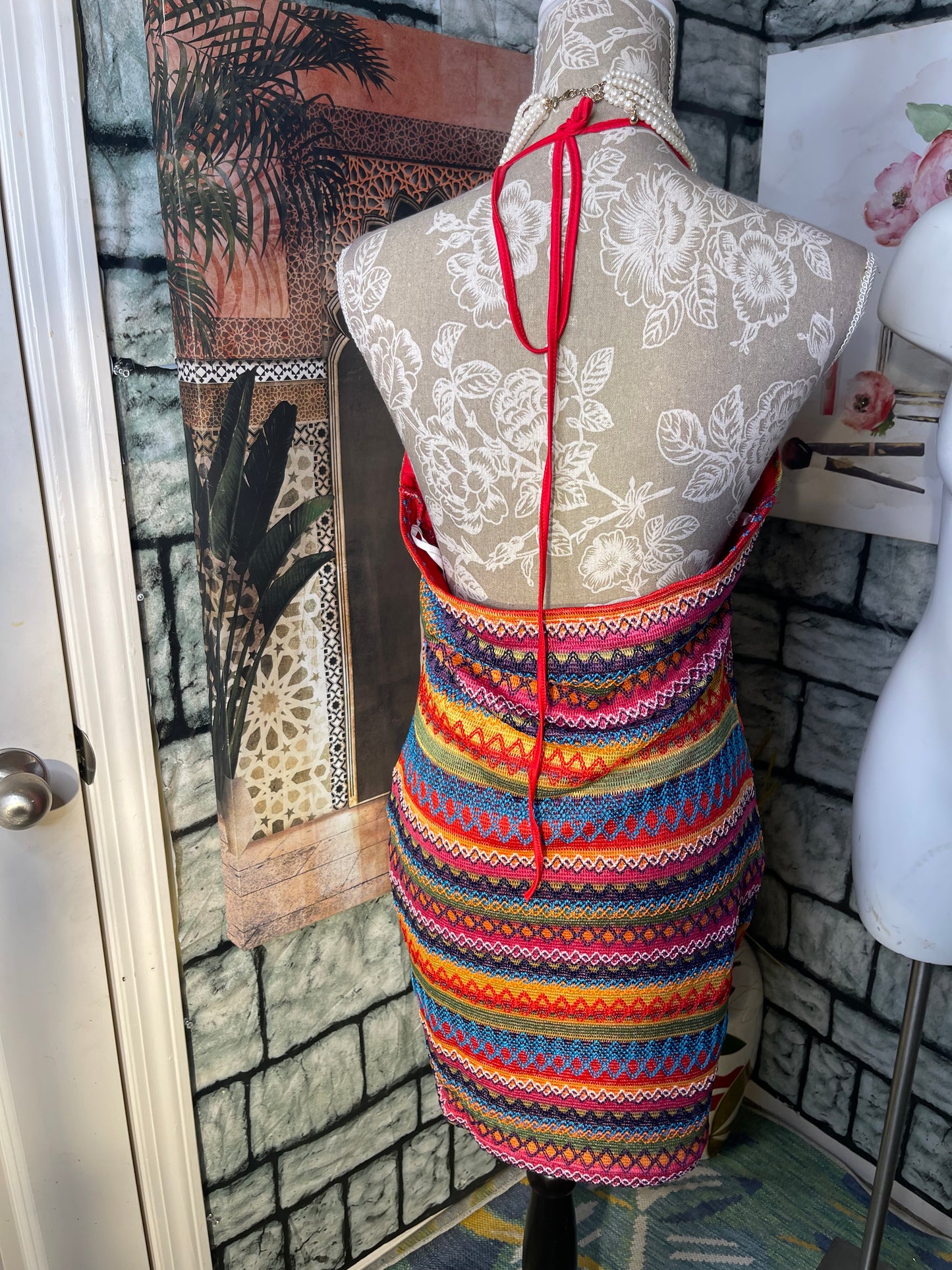 Shein Red Yellow Dress Women sz 0XL