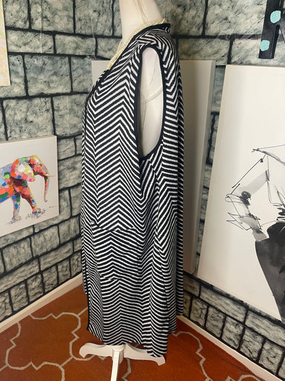 Olivia Blu Black White Cardigan Women sz 2XL