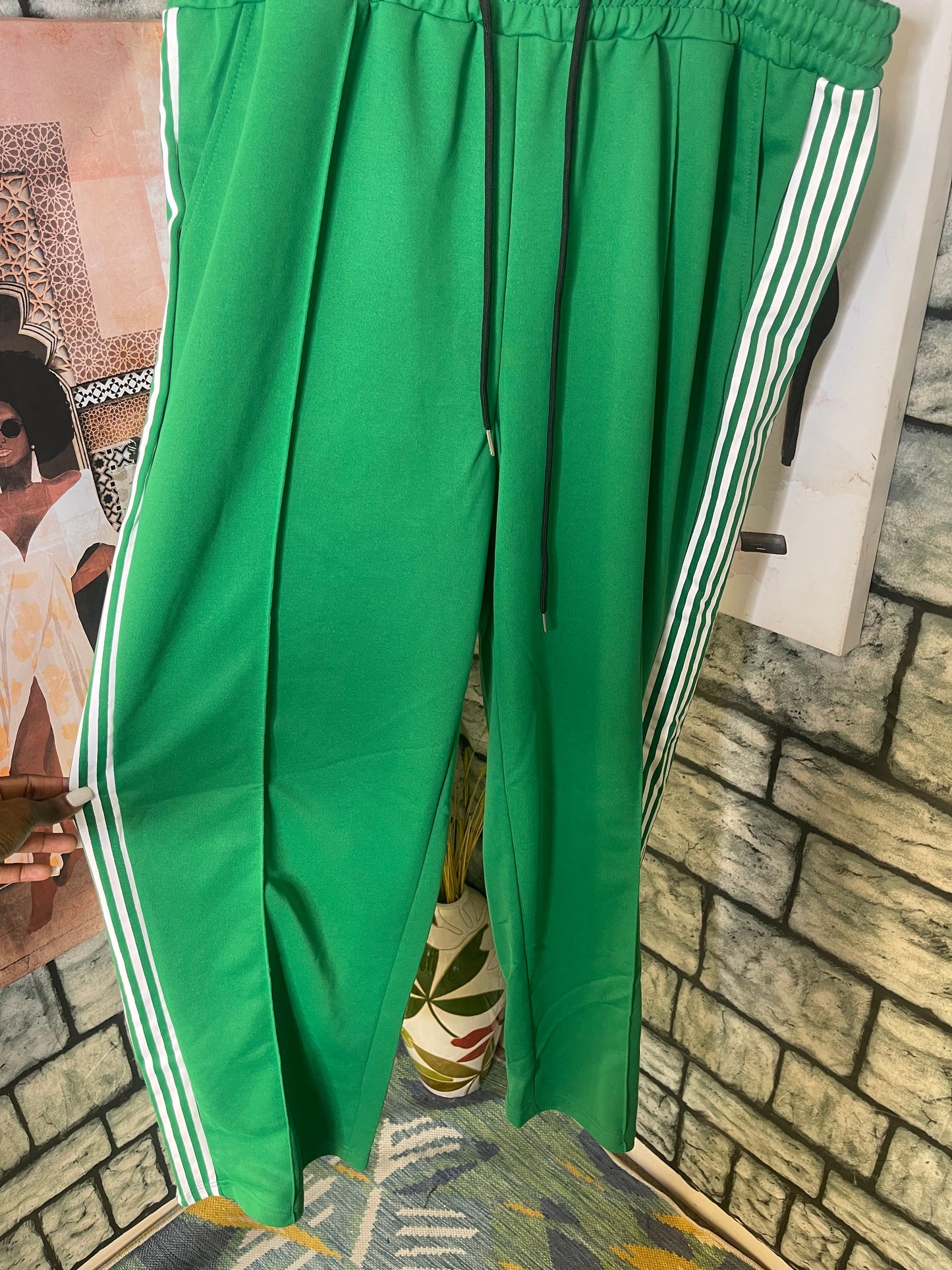 Manfinity Green White Pants Women sz 3XL