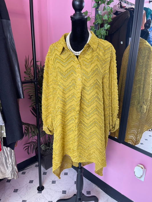 Cato Gold Blouse Women sz XL