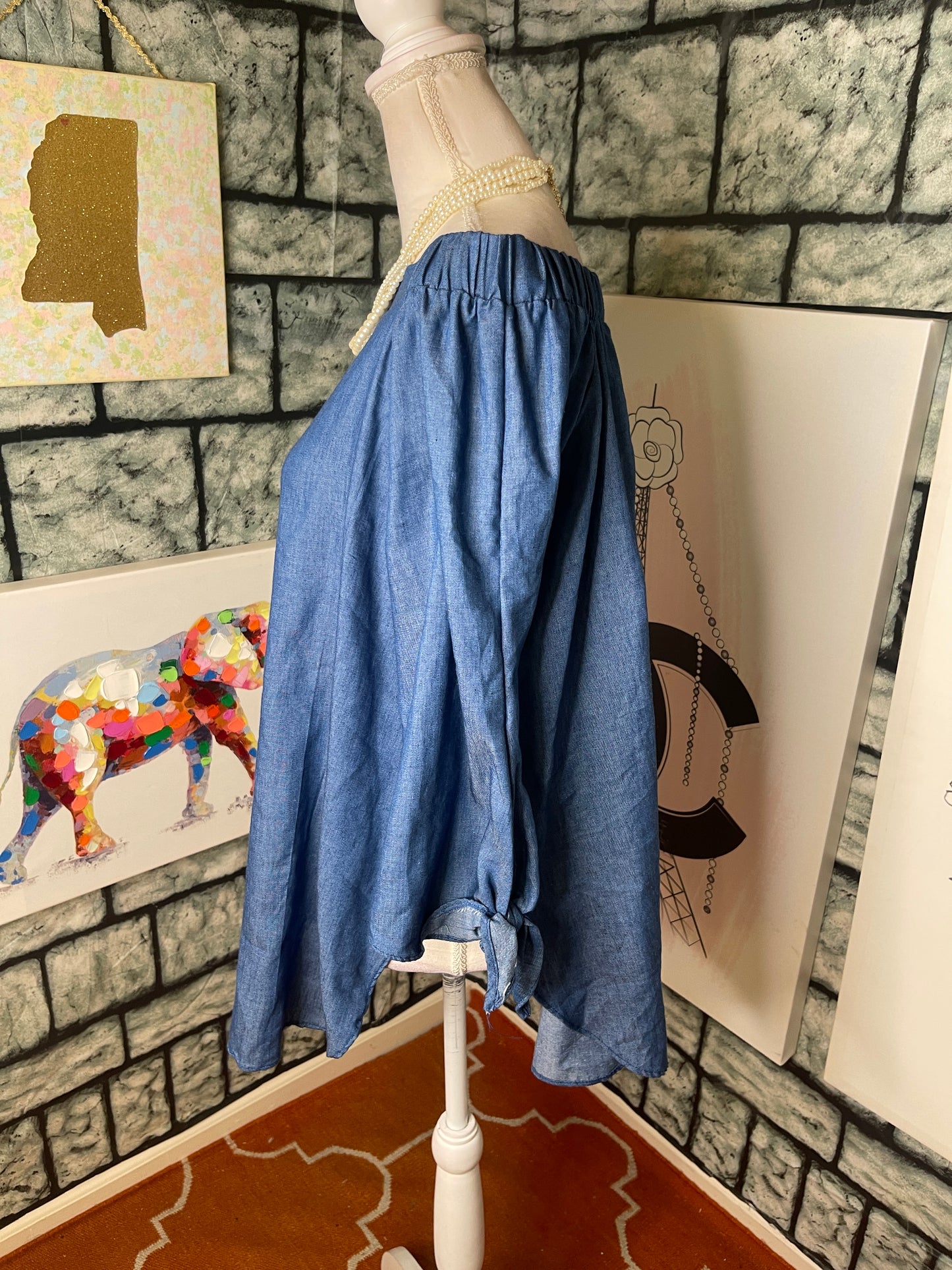 NEW 143 Story Blue Blouse Women sz Large