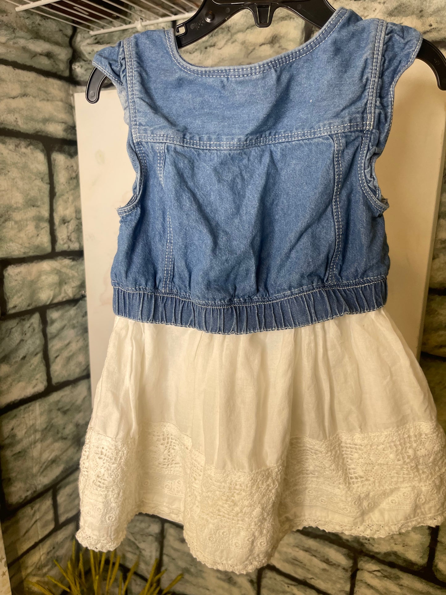 Calvin Klein Blue White Denim Dress Girls sz 4T