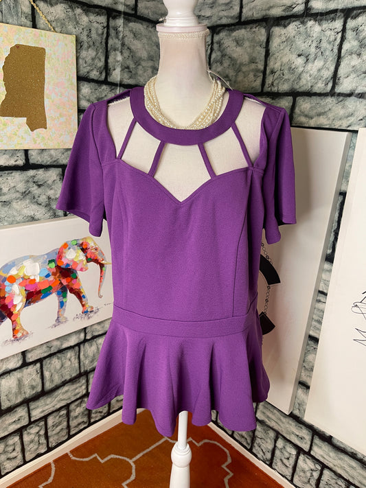 NEW Ashley Stewart Purple Blouse Women sz 18/20