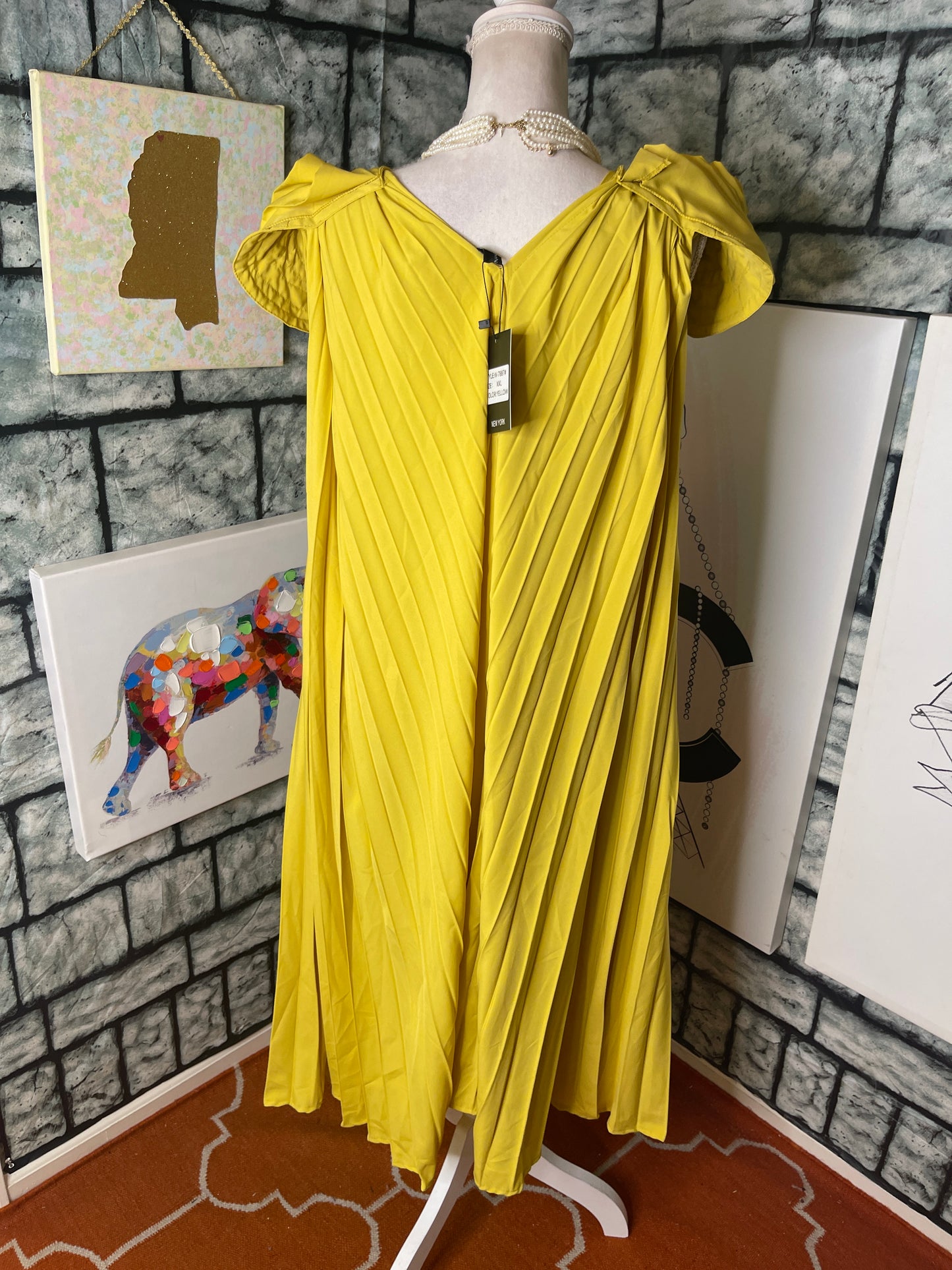 NEW N by Nancy Yellow Dress Women sz 2XL (best fit XL)