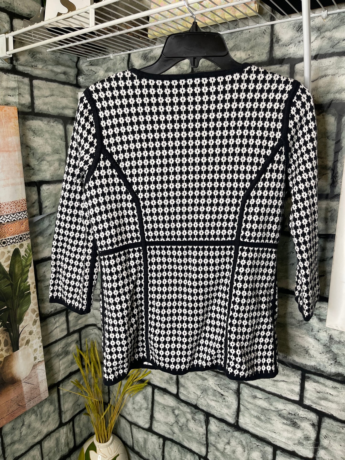 Grace Black white Sweater Women sz Small