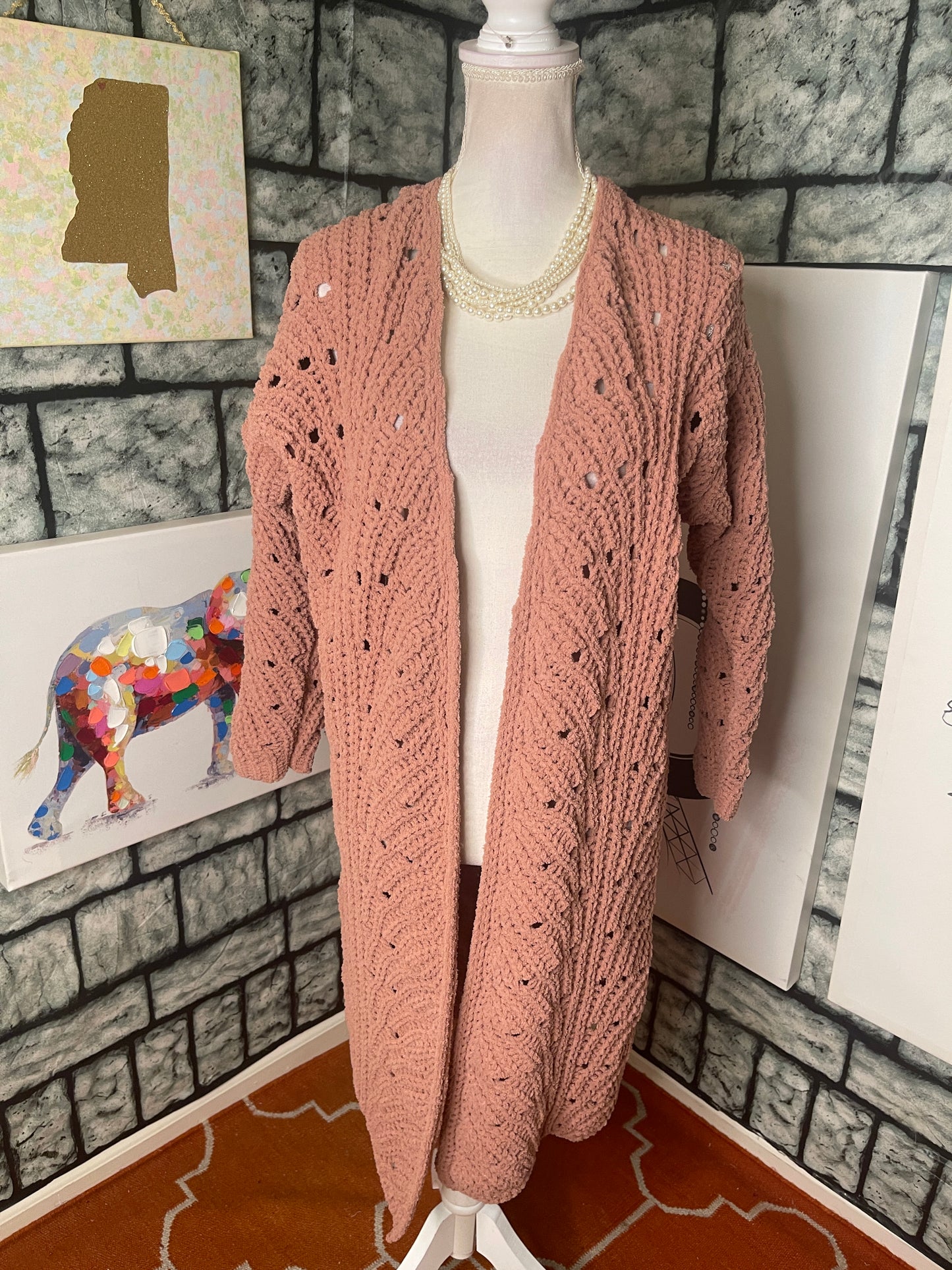 Moon & Madison Pink Cardigan Women sz Small