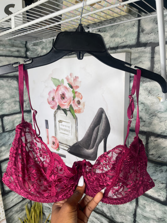 Trendsetters Burgundy Bra Women sz 36D