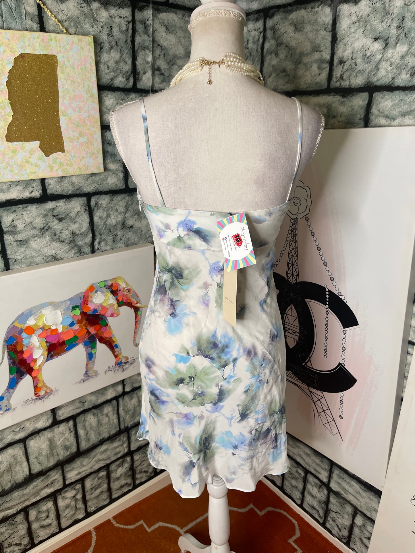 NEW BEC Bridge Blue White Dress Women sz Small