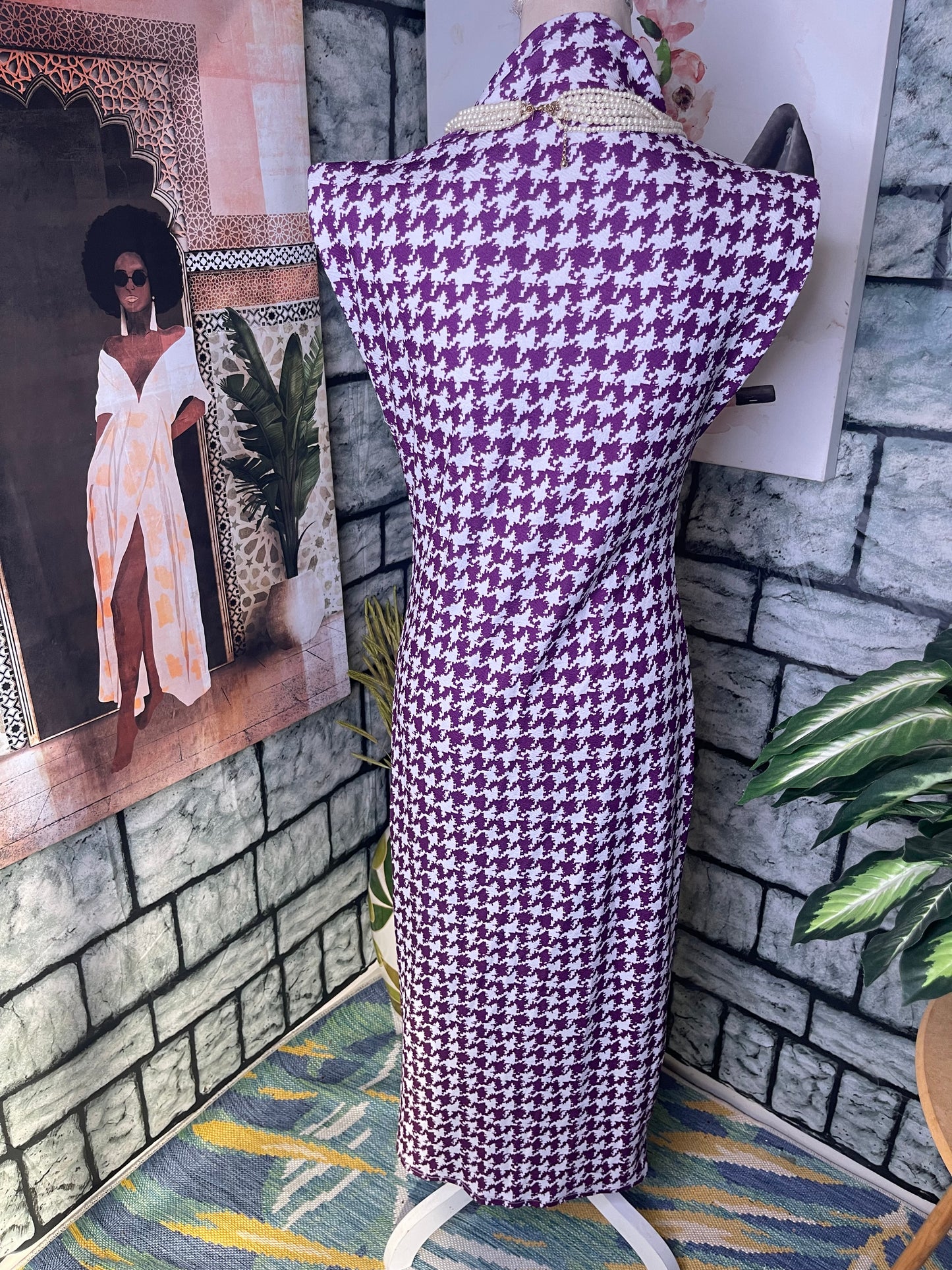 Shein Purple White Dress Women sz Large