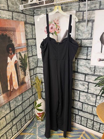 Ashley Stewart Black Rhinestone Jumpsuit Women sz 16