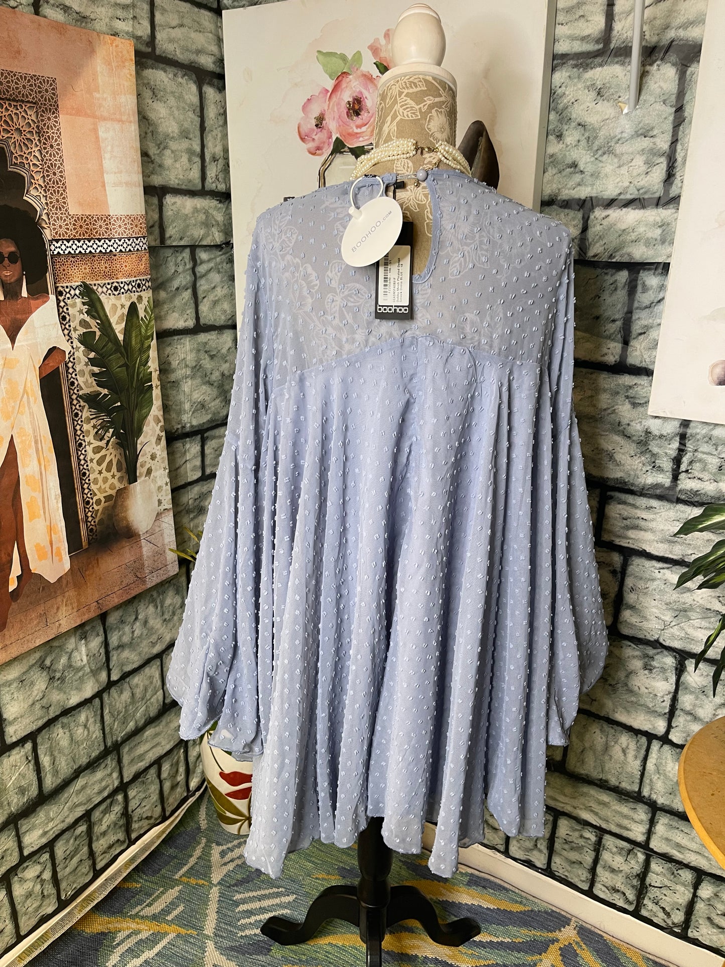 NEW Boohoo Blue Dress Women sz 14