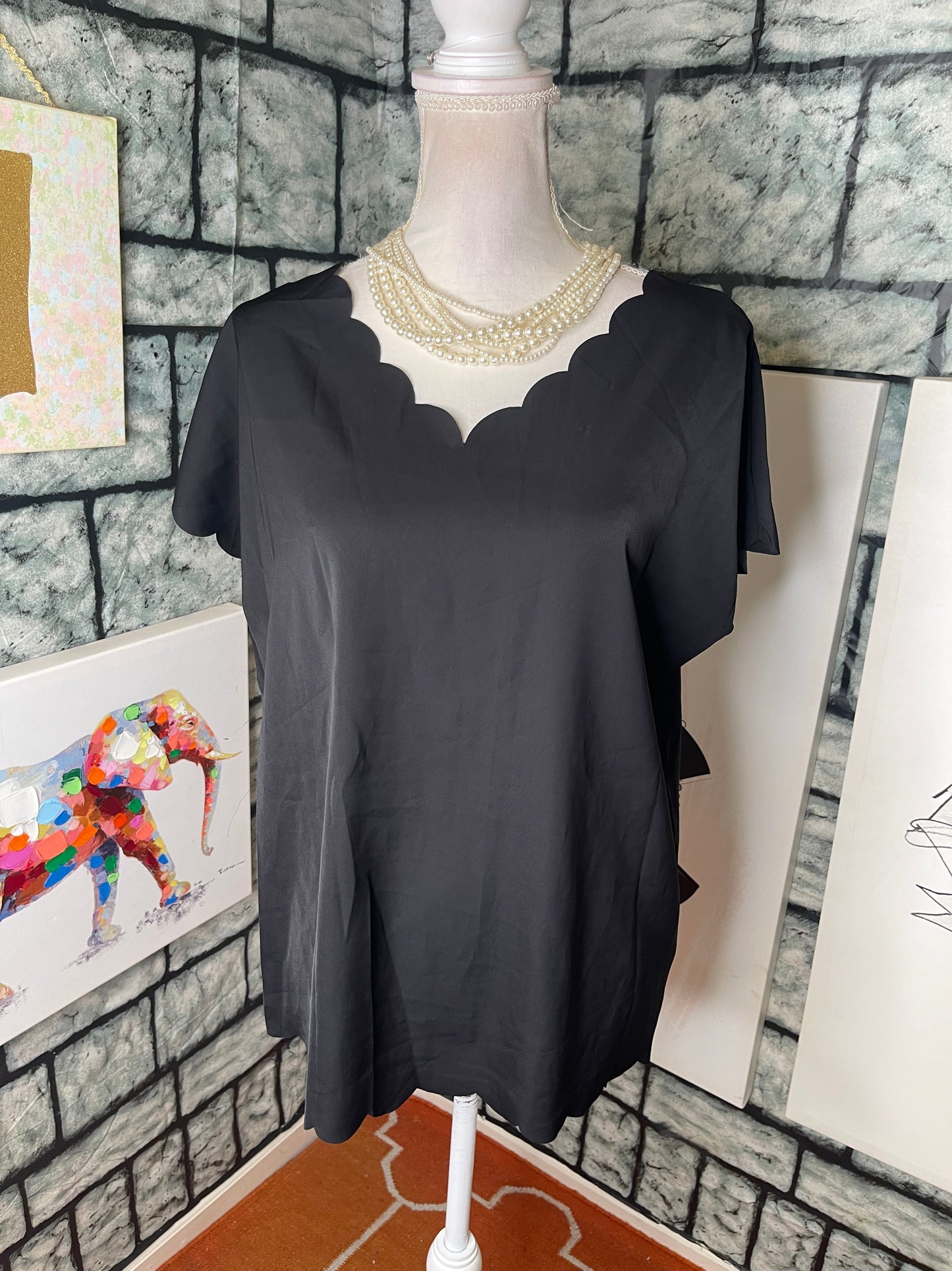 Shein Black Blouse Women sz Large