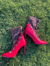 Red flame boots women sz 9