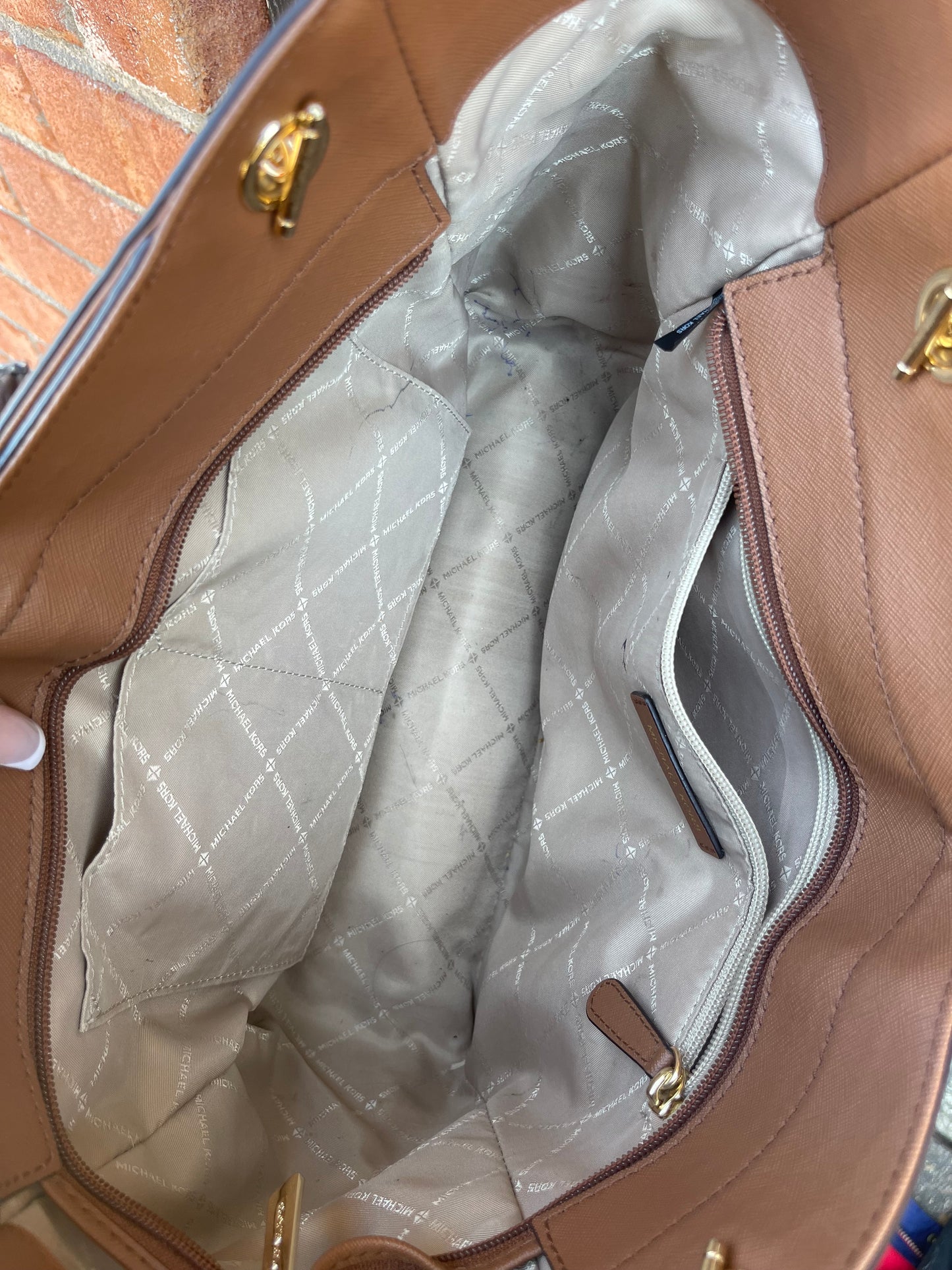 Michael kors brown handbag (light wear on strap)
