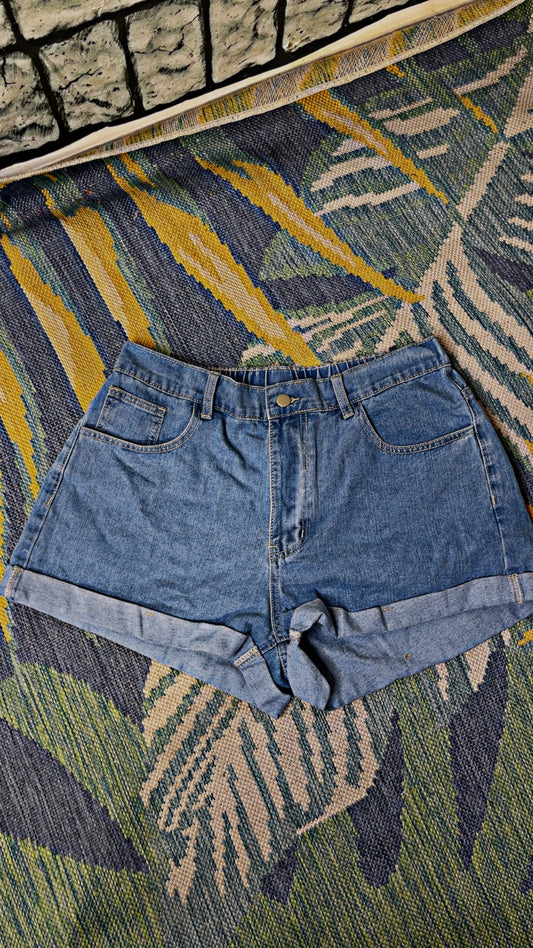 Shein Blue Denim Shorts Women sz 0XL