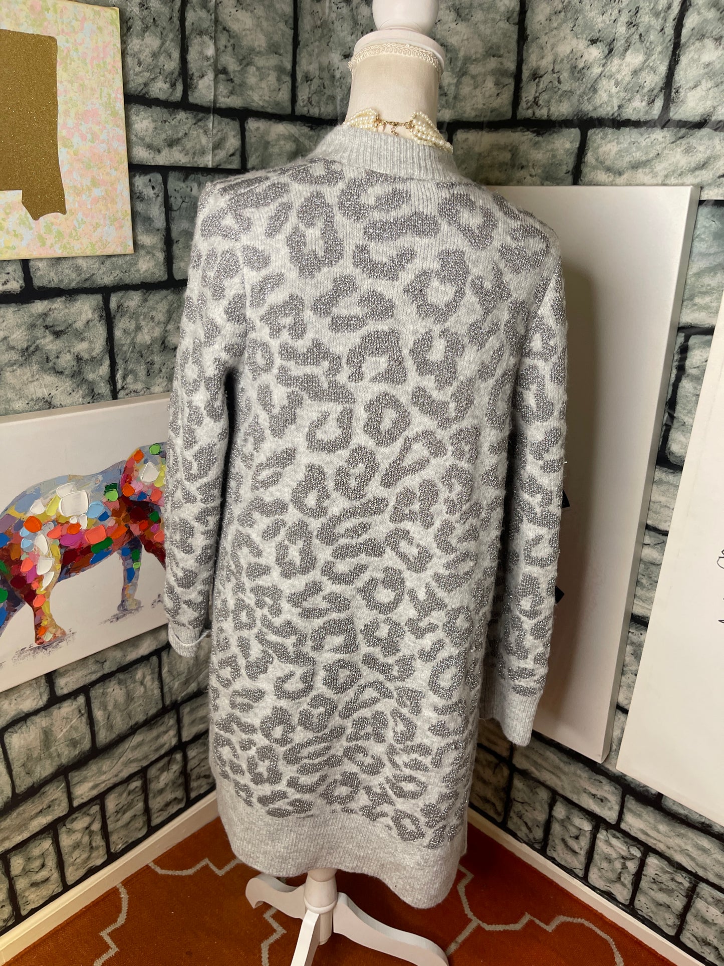 Rafaella Gray Sweater cardigan Women Sz Small