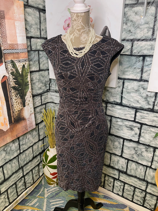 NEW Anne Klein Black Gold Dress Women sz Small