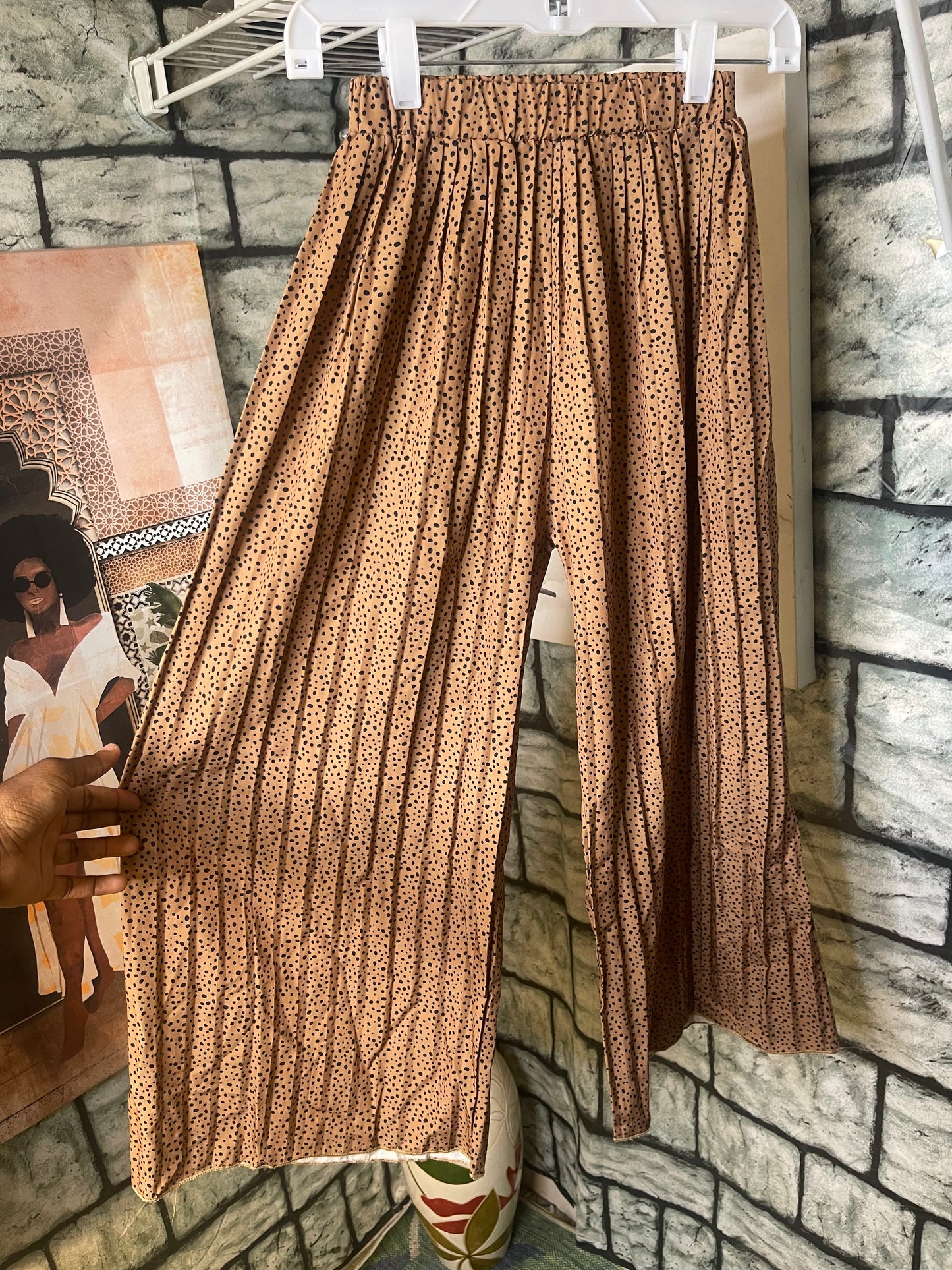 Brown Black Print Pants Girls sz 8