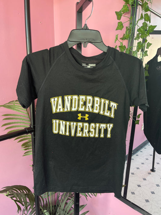 Under Armour Black Gold "Vanderbilt" Shirt Boys sz Medium